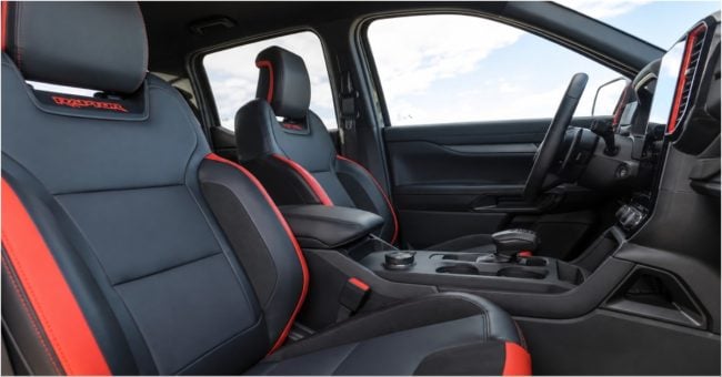 Ford Ranger Raptor seat and interior