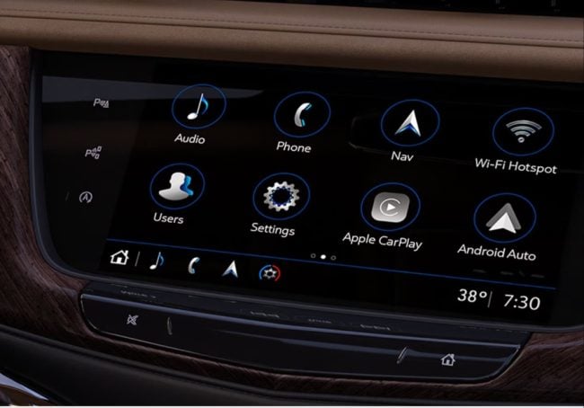 Cadillac XT6 touchscreen